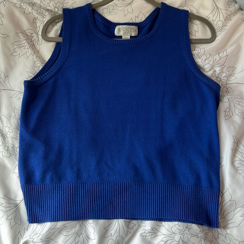 Blue sweater vest